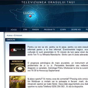 Televiziune Tentv - creare site